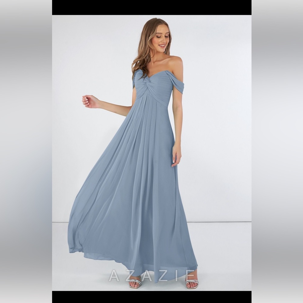 Azazie Kaitlynn Bridesmaid Dress in Dusty Blue